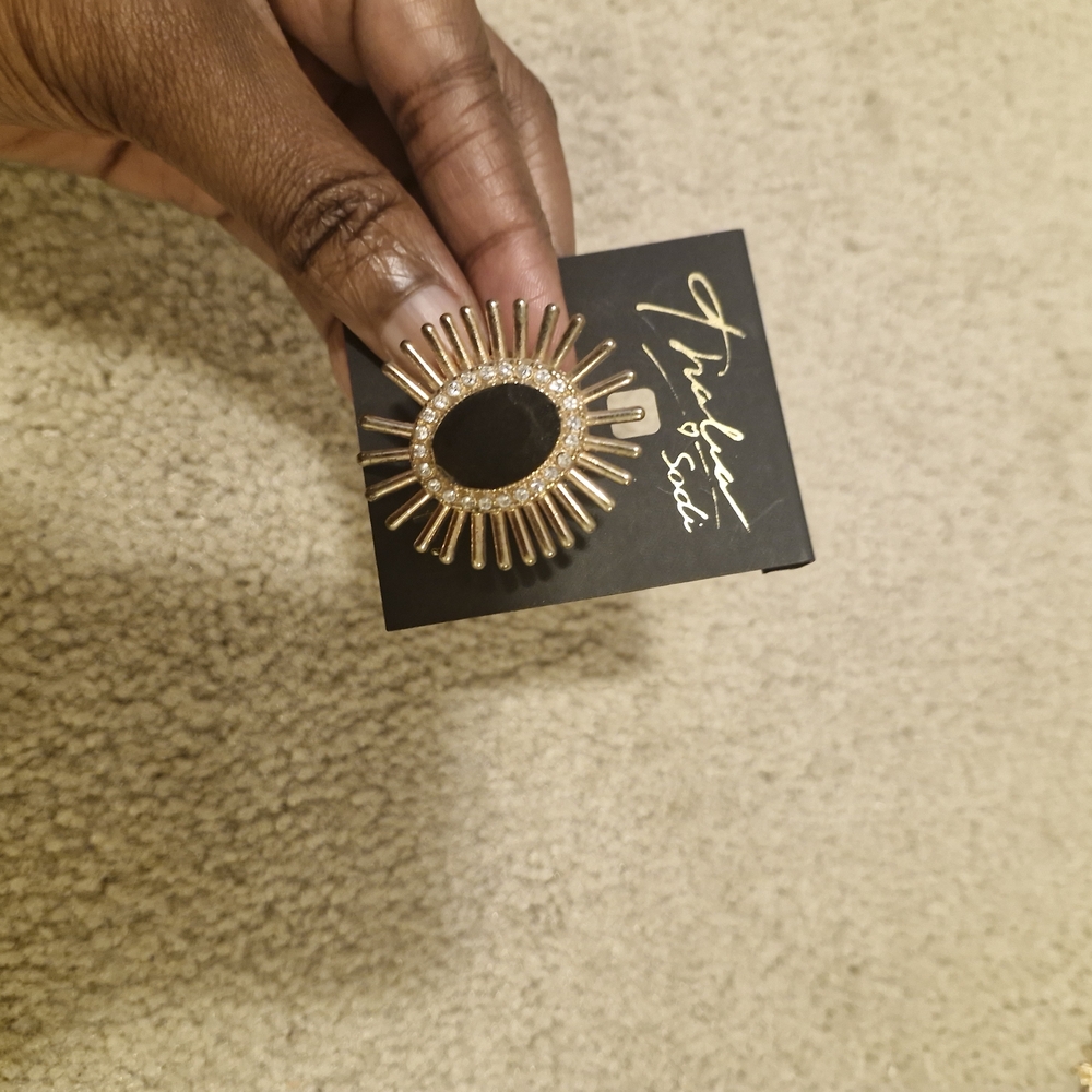 Thalia Sodi Gold and Silver Sunburst Ring